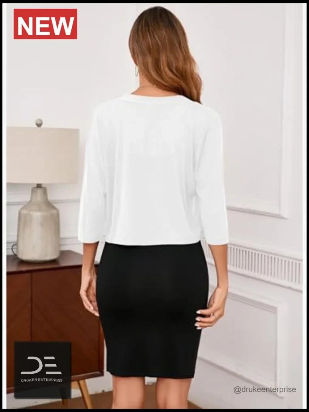 3/4 Sleeve Cropped Cardigan Shrug Open Front Lightweight
